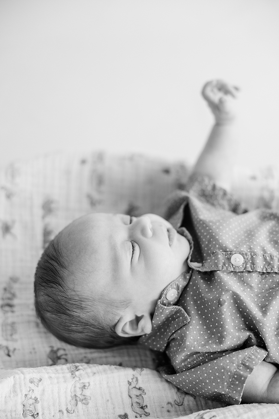 black and white baby photo