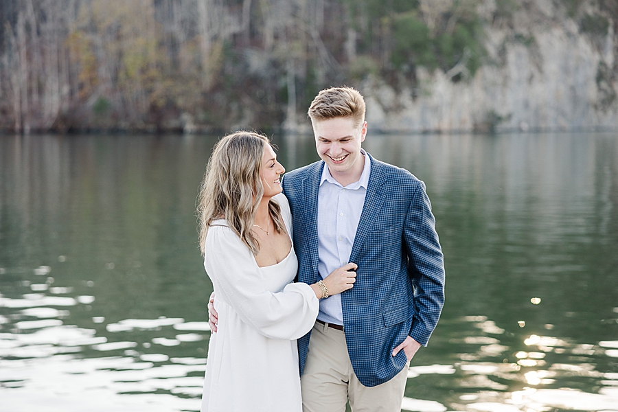 cute couple at park engagement