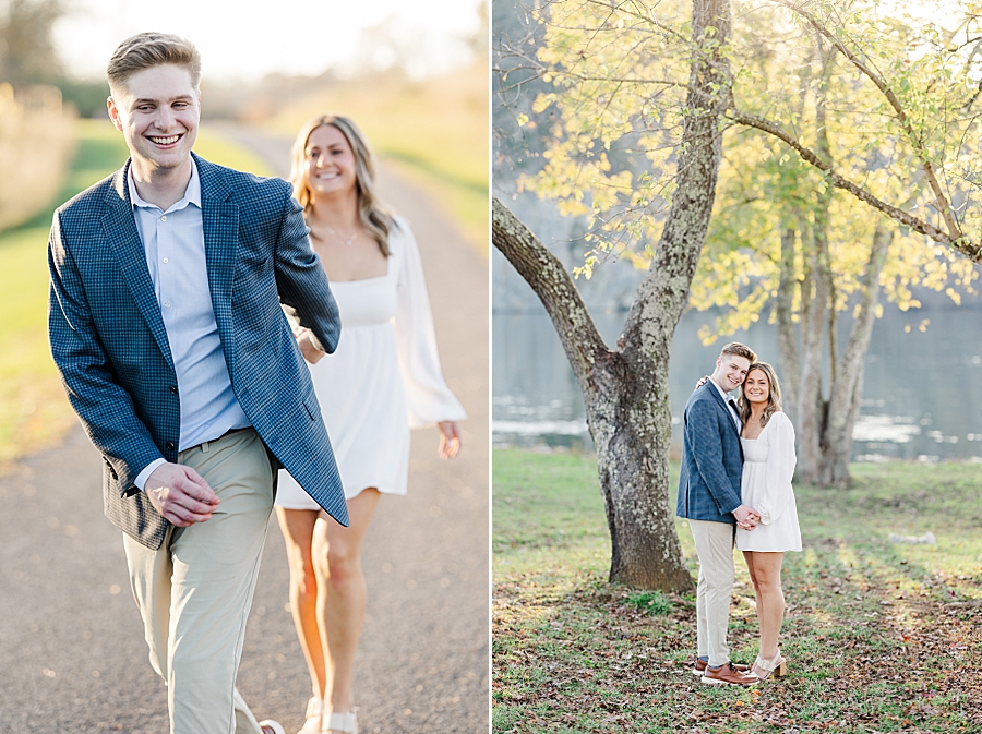 golden hour park engagement