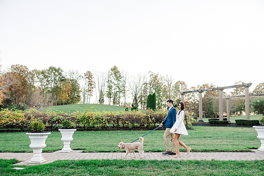 couple and dog at puppy engagement