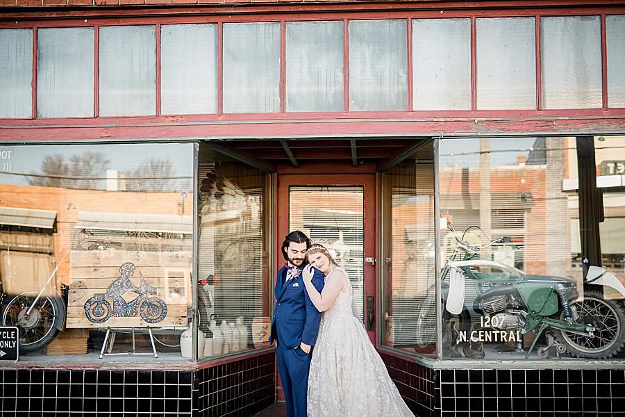 Glass reflection at this Relix Theater Wedding by Knoxville Wedding Photographer, Amanda May Photos.