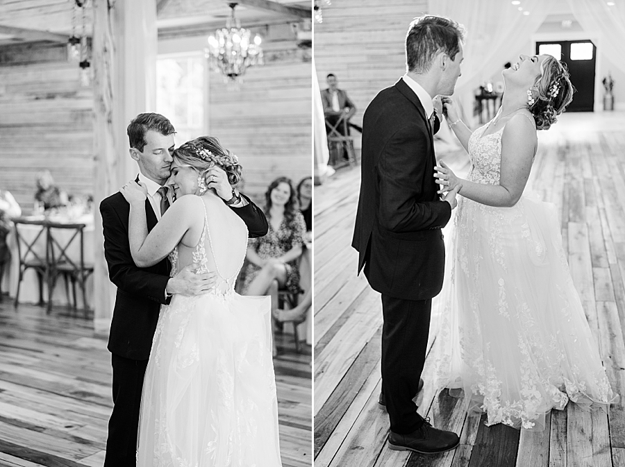 Bride and groom share a first dance at wedding by Amanda May Photos