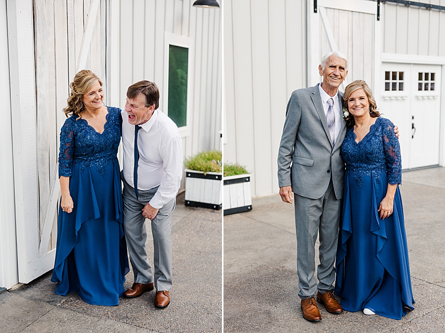 Mom and dad laughing at wedding by Amanda May Photos