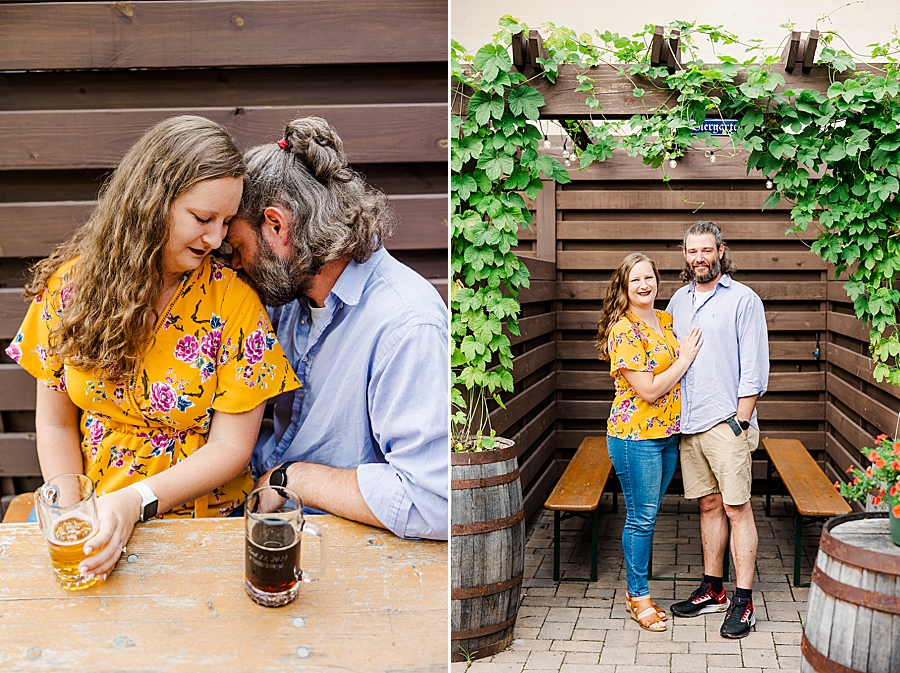 couple sitting in private brewery booth