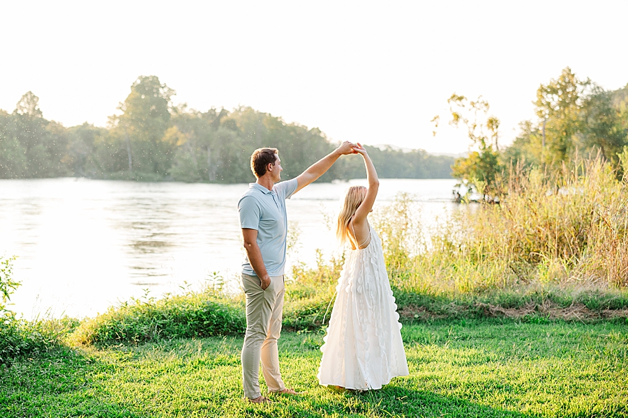 golden hour at seven islands engagement