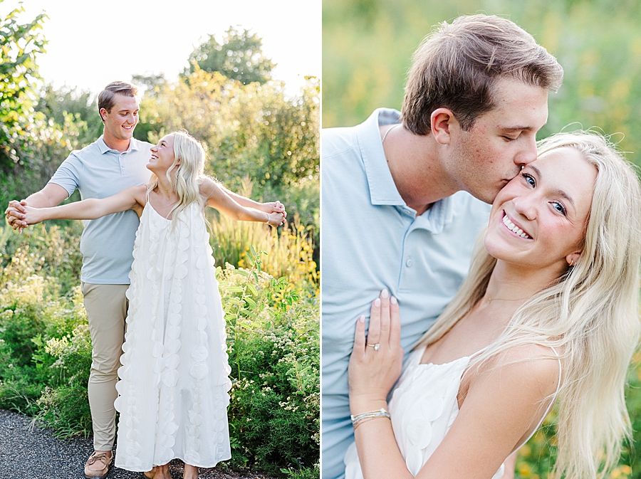 kiss on cheek at seven islands engagement