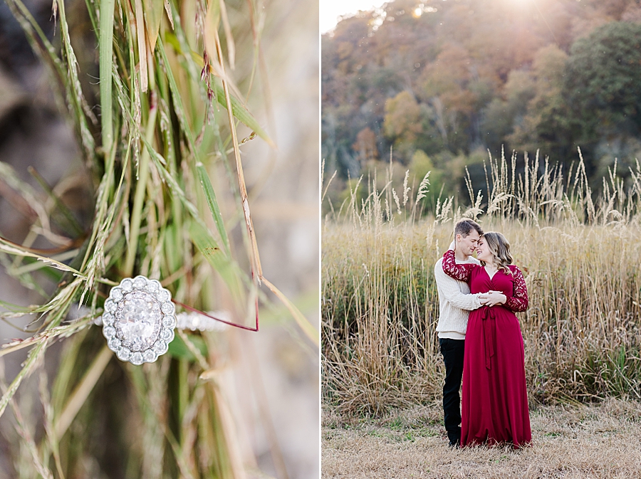 engagement ring on clump of grass