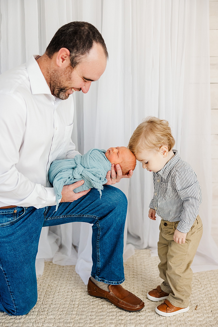 brothers at sibling newborn session