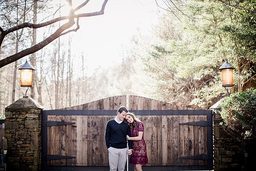 Wooden gate at this Smoky Mountain Engagement by Knoxville Wedding Photographer, Amanda May Photos.
