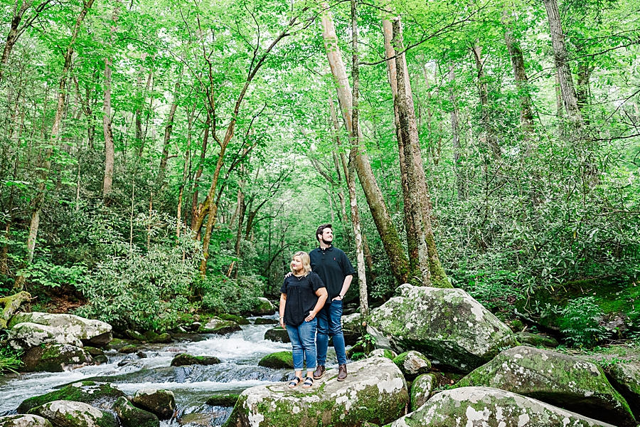 creek background at smoky mountain engagement