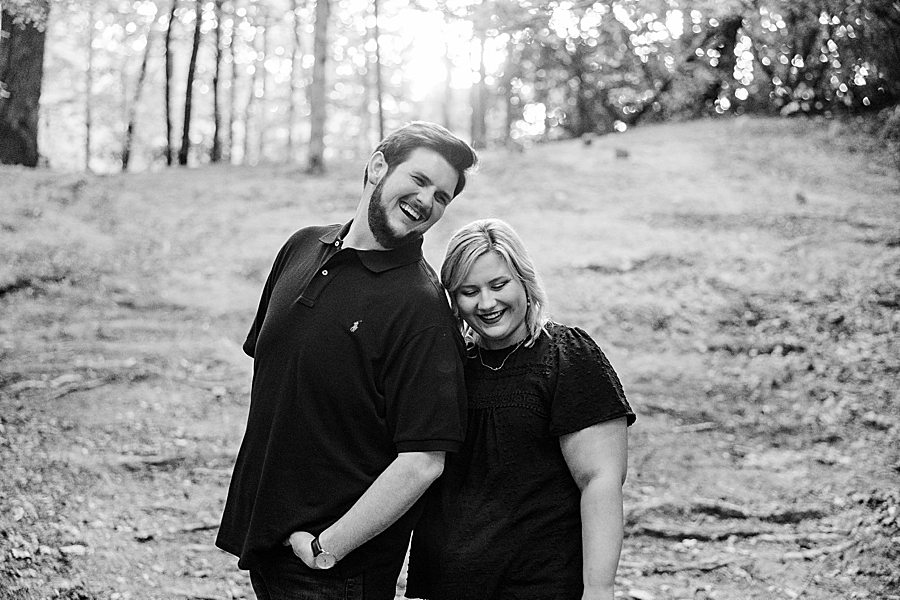 black and white photo of smoky mountain engagement