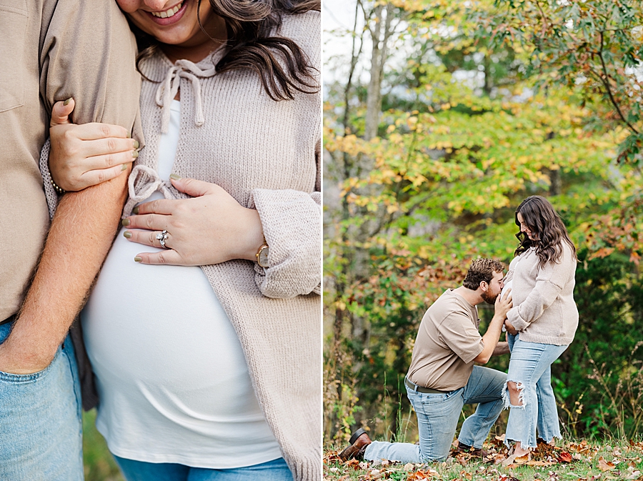 cute couple at smoky mountain maternity session