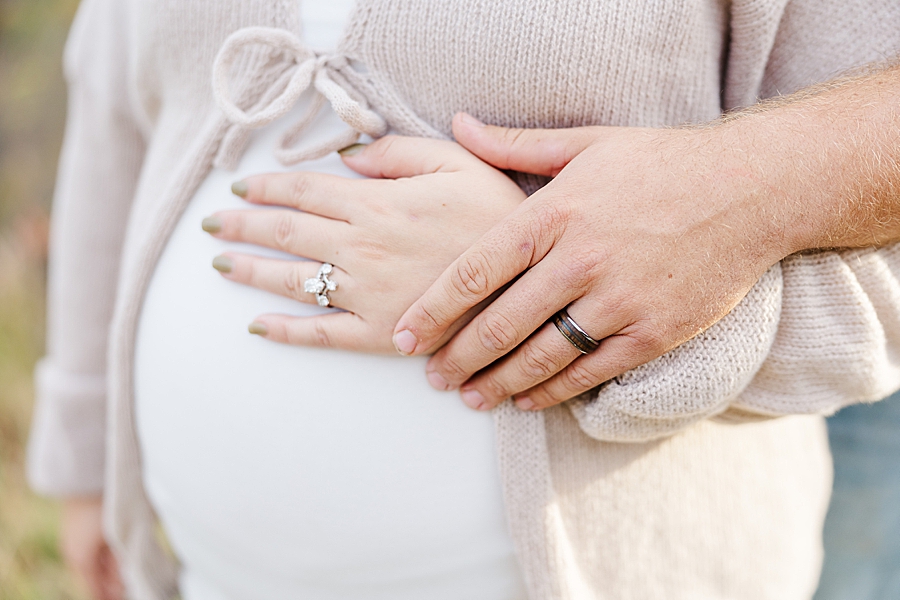 hands on baby bump at smoky mountain maternity