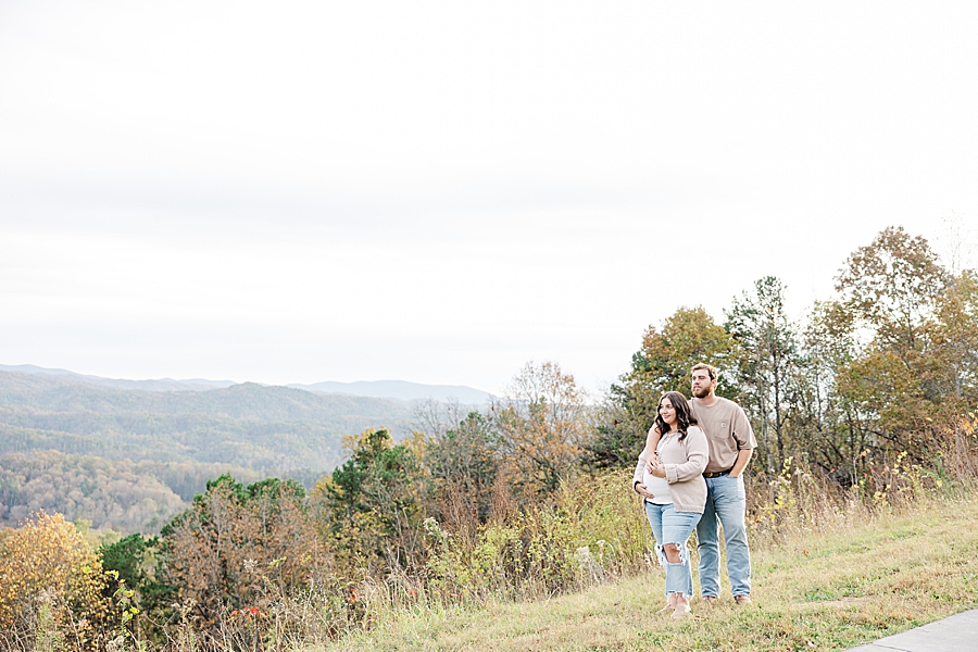 couple in front of mountains