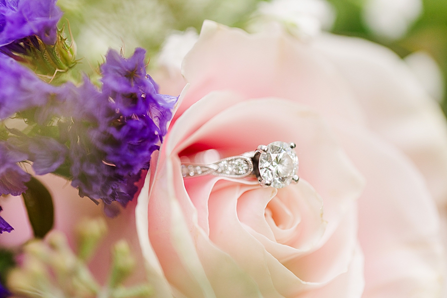 engagement ring in pink rose