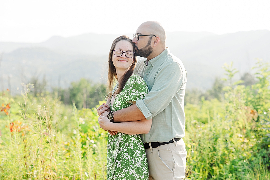 couple in front of mountains