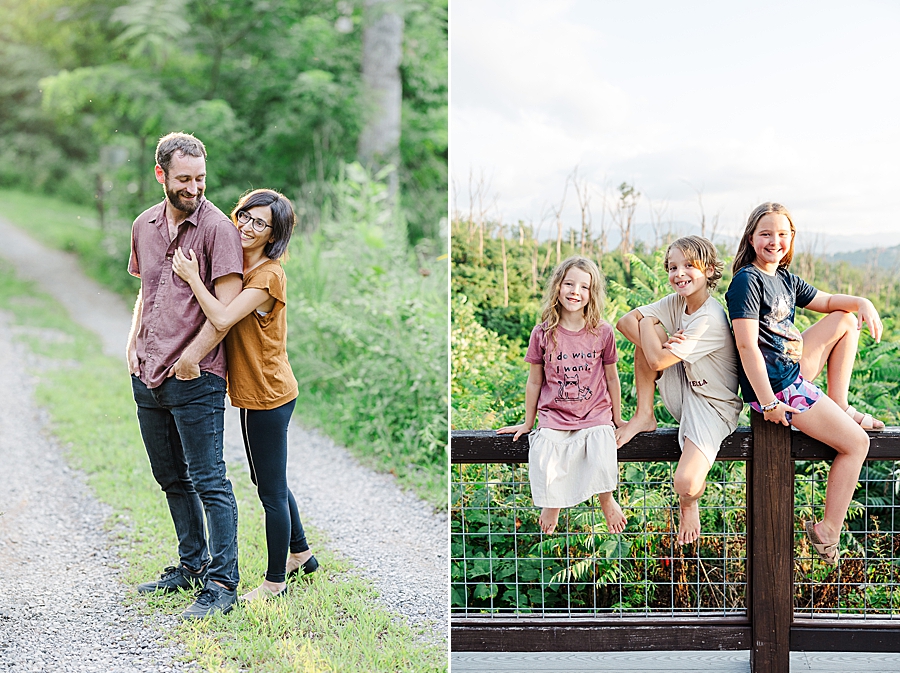 kids sitting on black fence