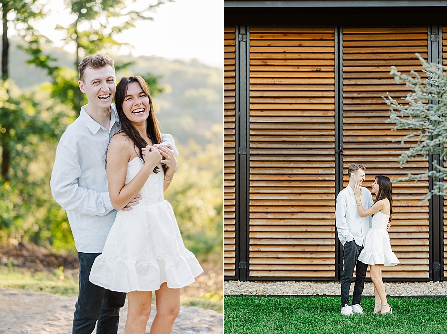 southall farm engagement at golden hour