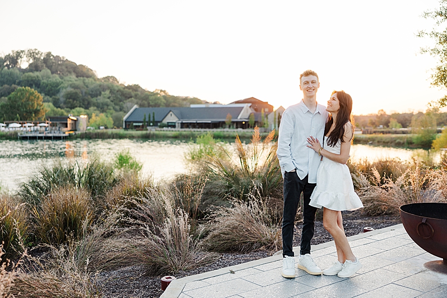 engagement session during golden hour