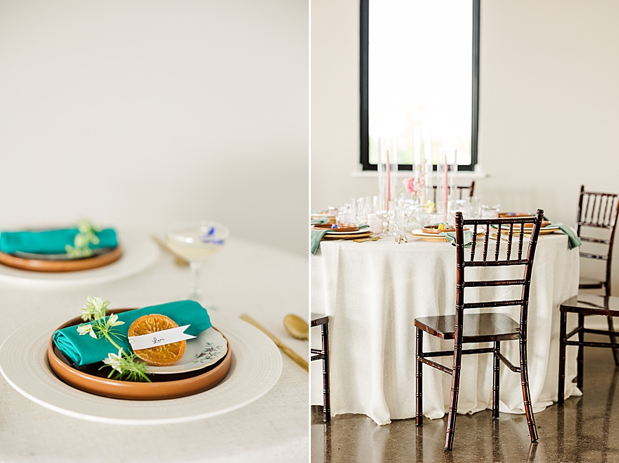 Table setting at The Loyston Wedding Venue by Amanda May Photos