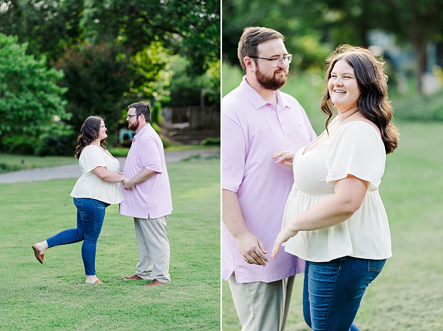 couple at summer ut gardens engagement