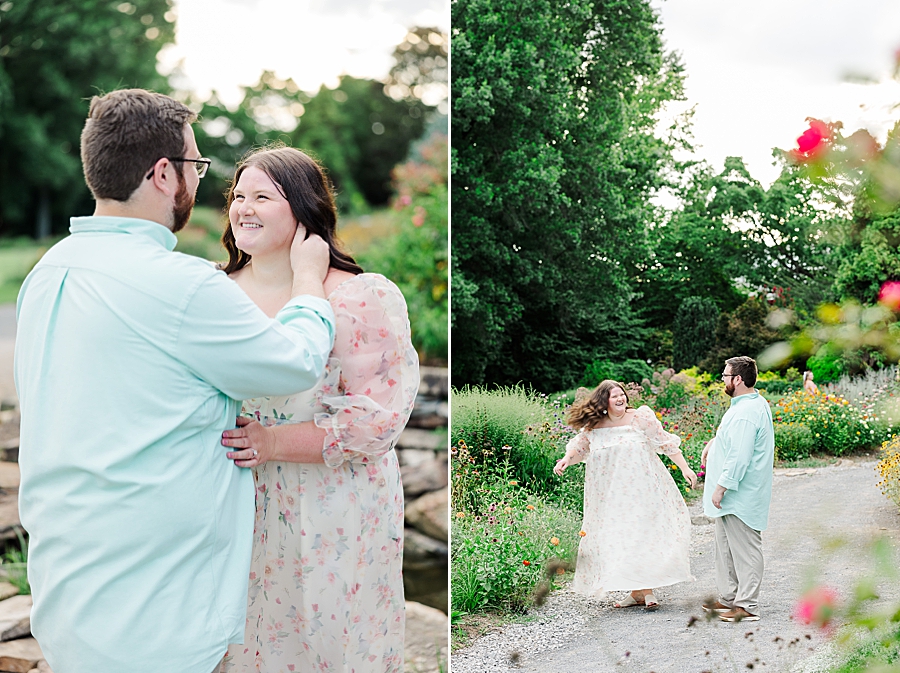 dancing at summer ut gardens engagement