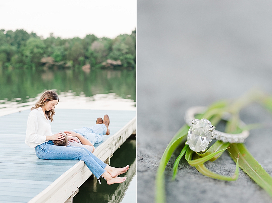 engagement ring on grass