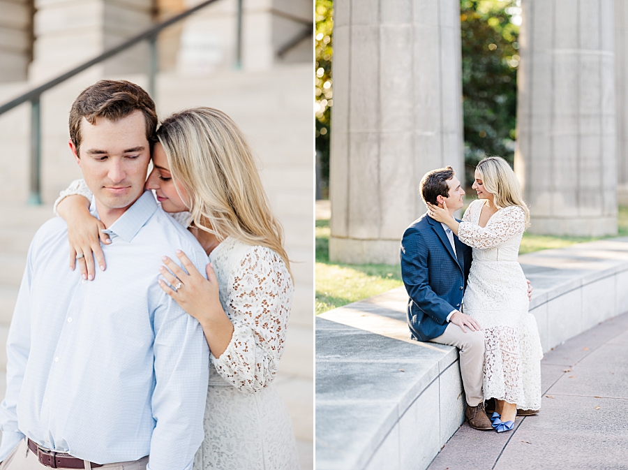 cute couple at tennessee capitol engagement