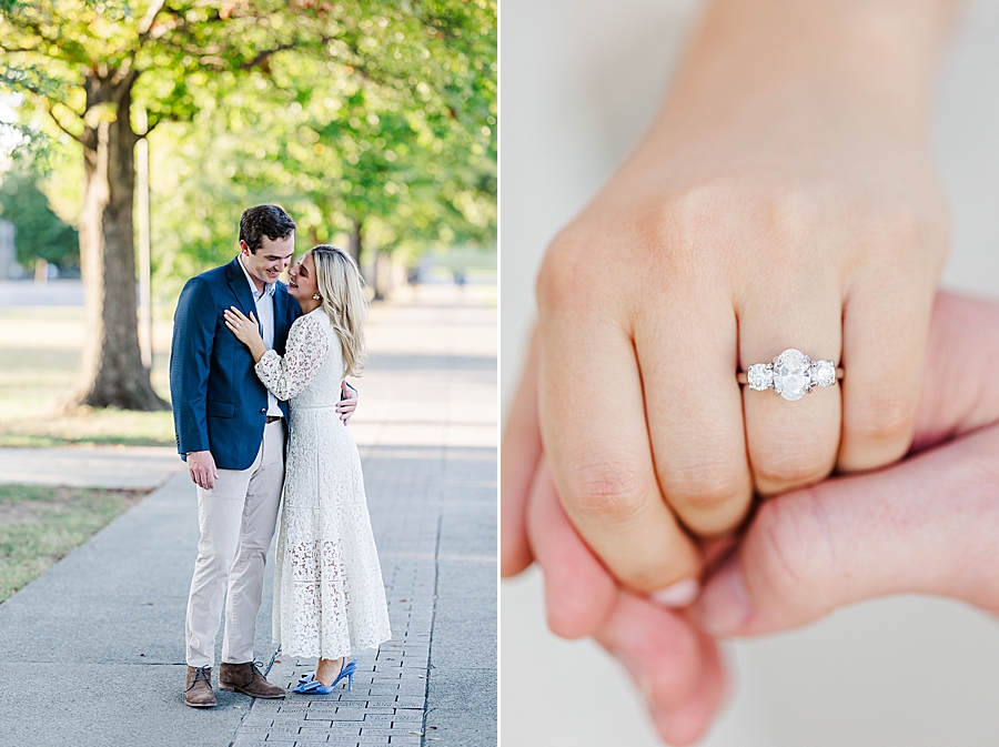 engagement ring on woman's hand