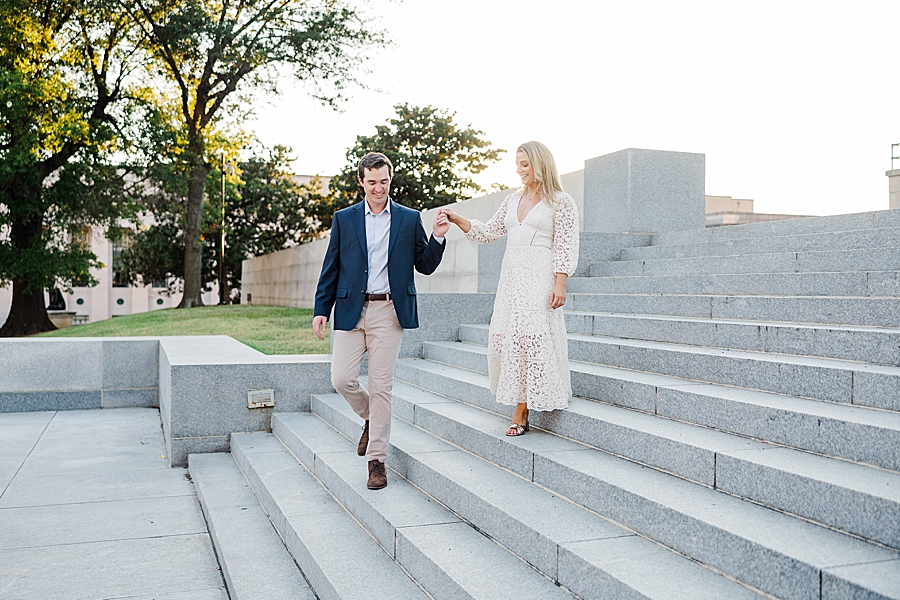 walking down tennessee capitol stairs