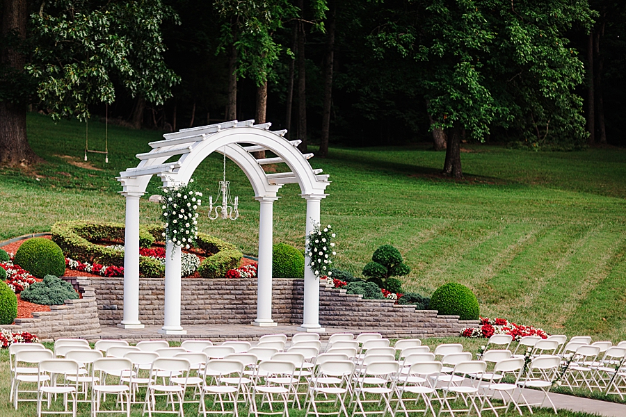wedding arch at the carriage house