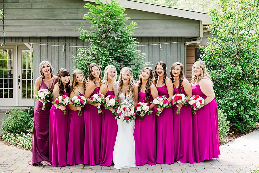 bride and bridesmaids at the venue chattanooga