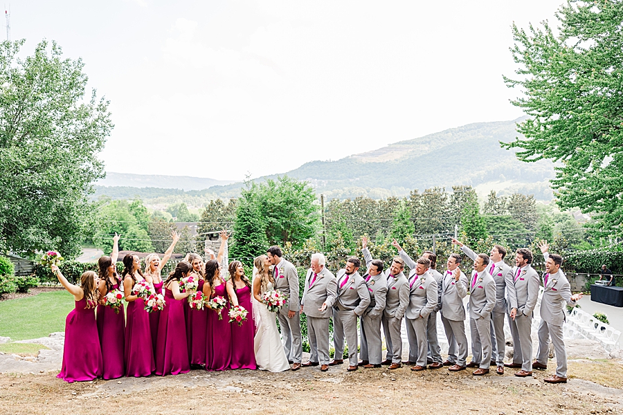large bridal party at the venue chattanooga
