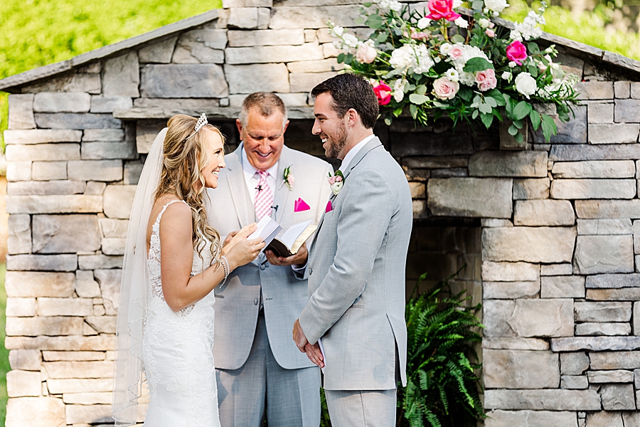 bride's vows at the venue chattanooga