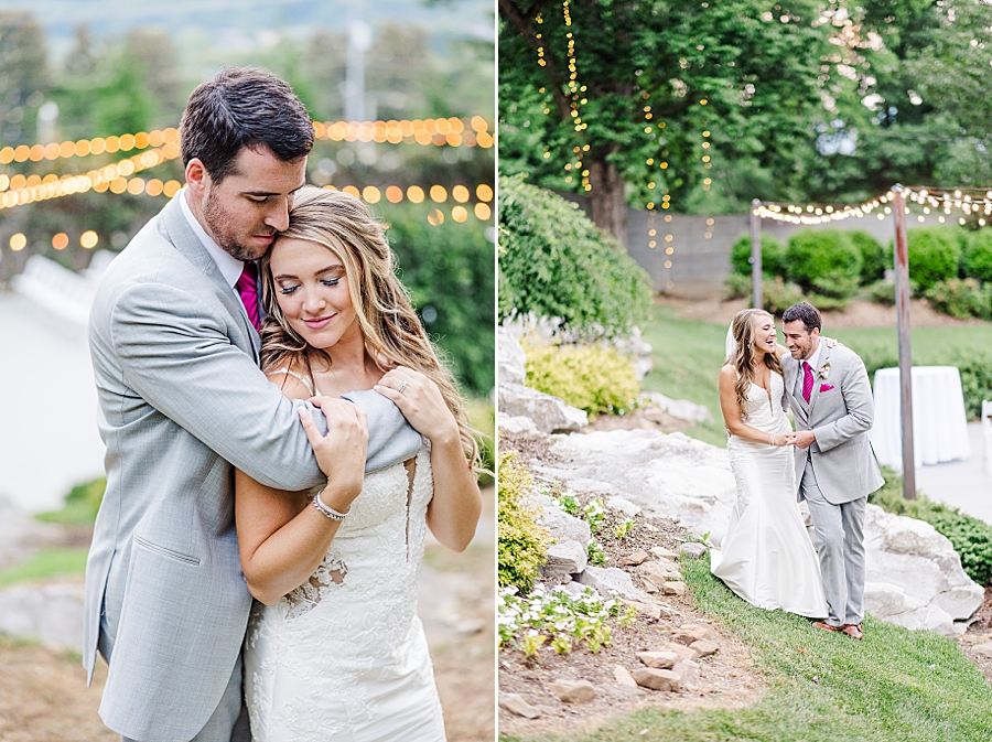 bride and groom portraits outside the venue chattanooga
