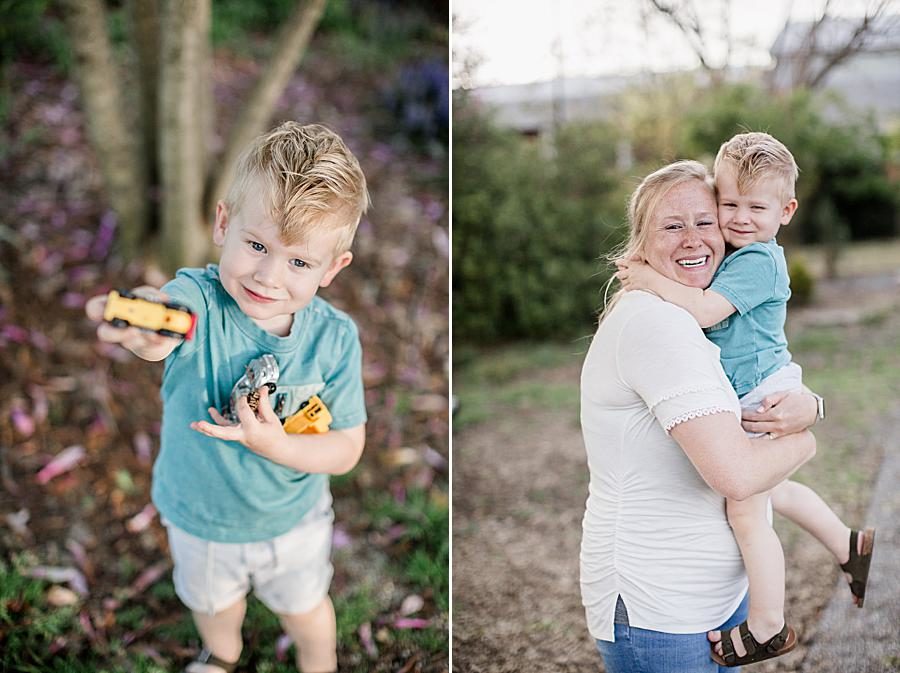 Trucks at this Mommy & Me Session by Knoxville Wedding Photographer, Amanda May Photos.