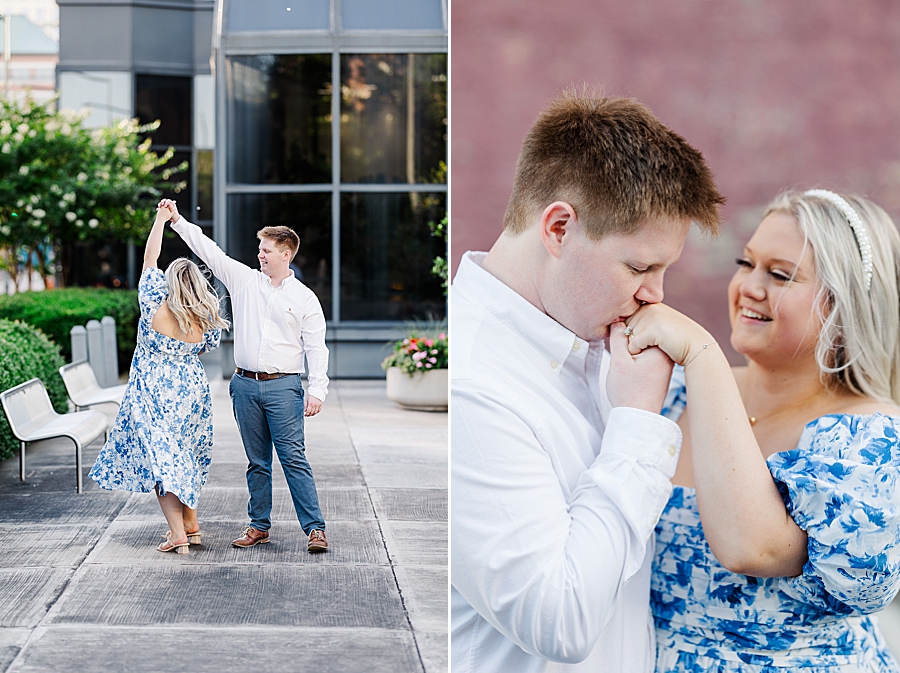 kiss on hand and twirling