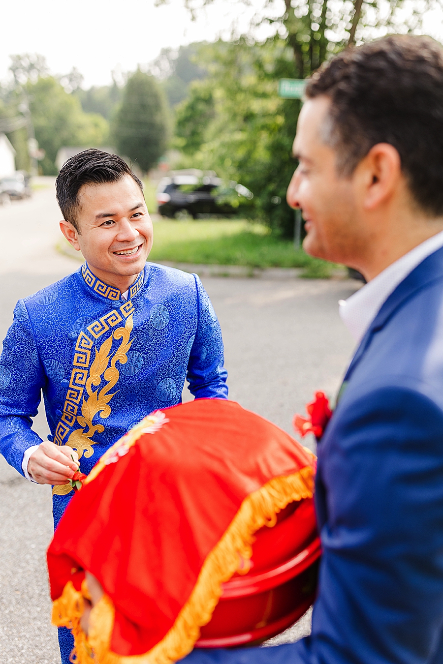 receiving gifts at this vietnamese wedding