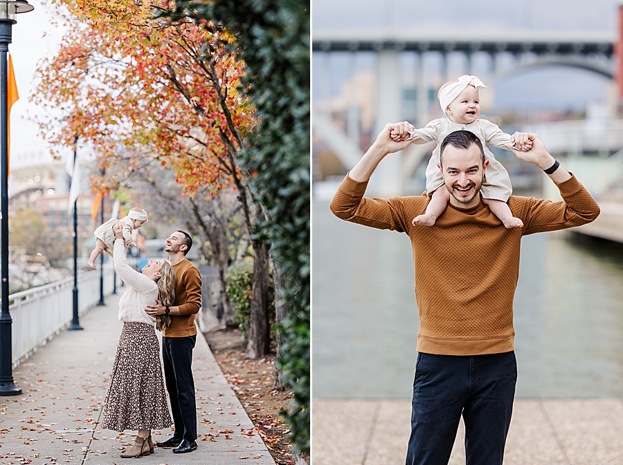 baby on dad's shoulders