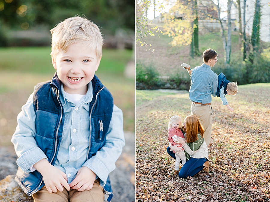 kid during fall family session