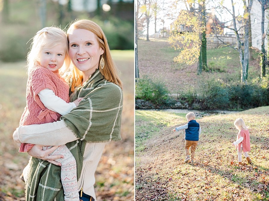 golden hour at fall family session