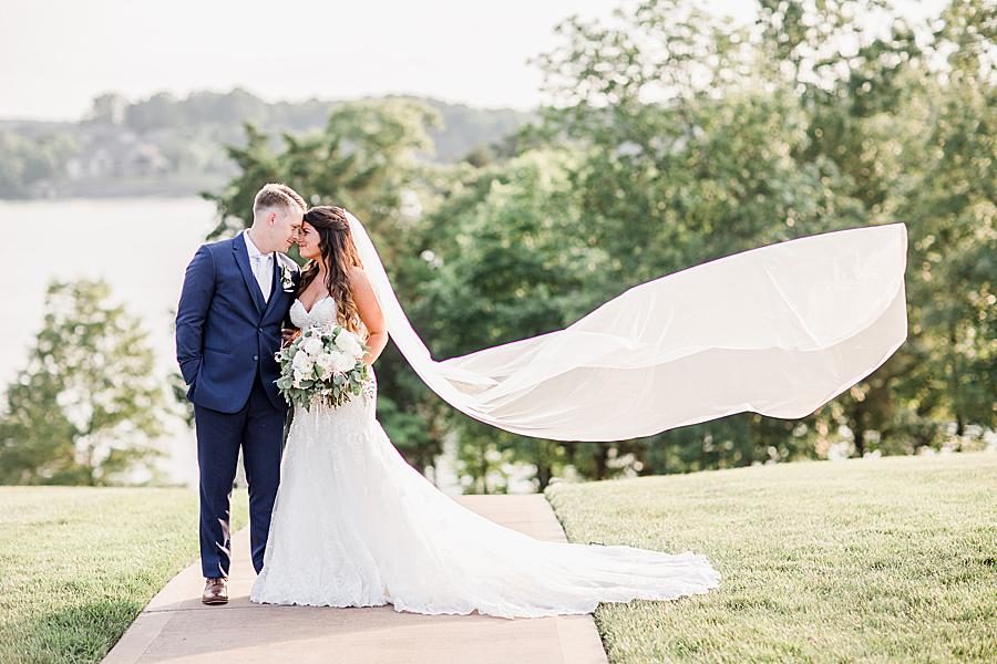 Flowing veil at this WindRiver Wedding Day by Knoxville Wedding Photographer, Amanda May Photos.