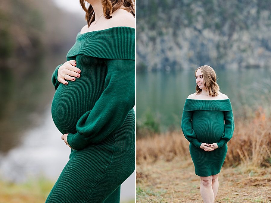 baby bump at winter maternity