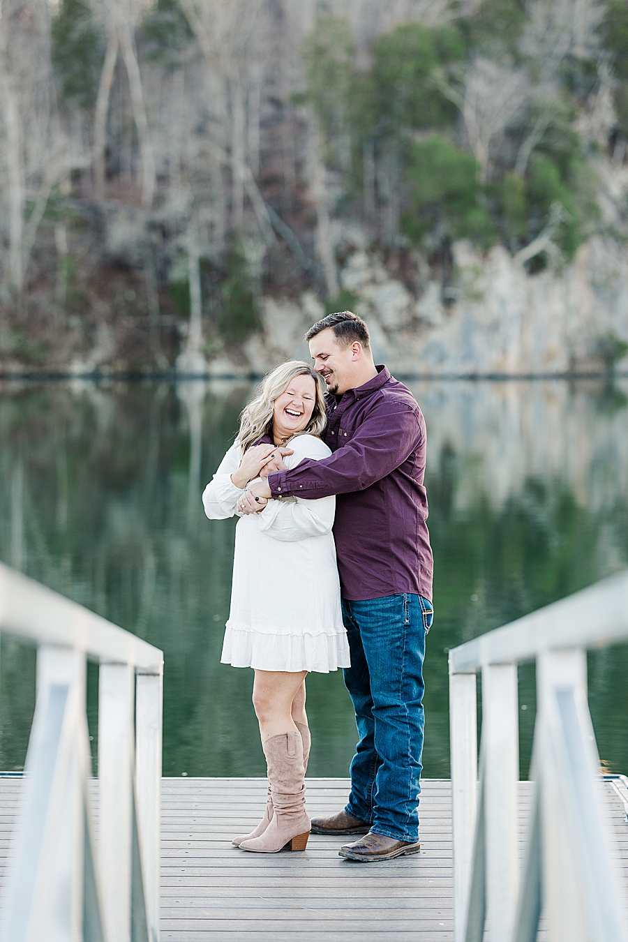 laughing at winter melton hill engagement