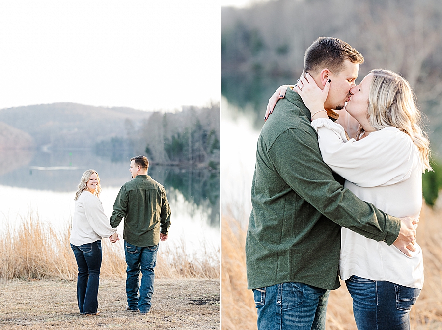 white sweater at winter melton hill engagement
