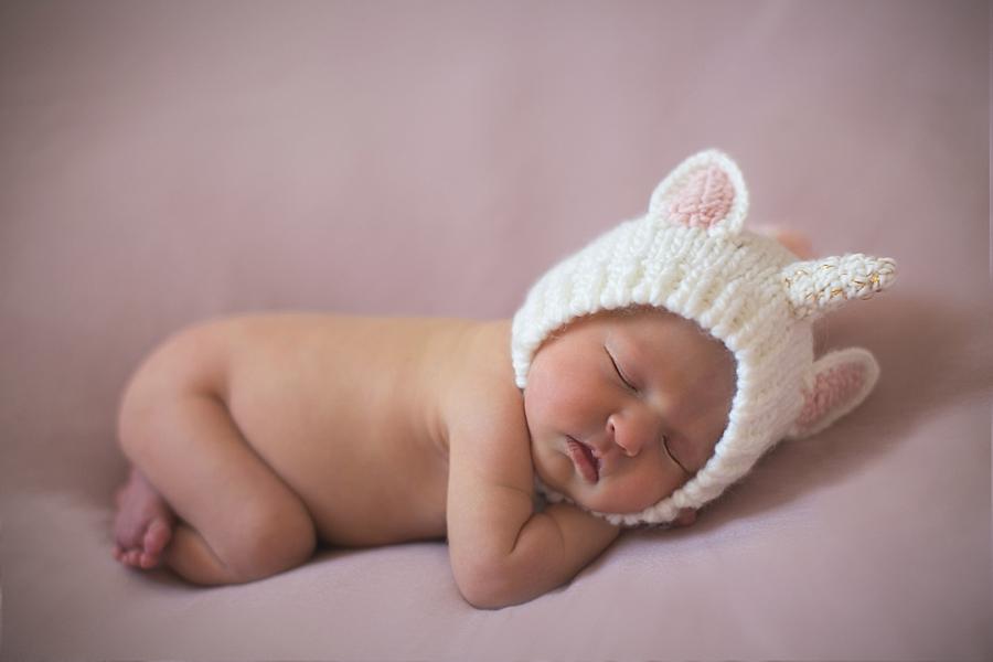 Unicorn hat at this unicorn newborn session by Knoxville Wedding Photographer, Amanda May Photos.