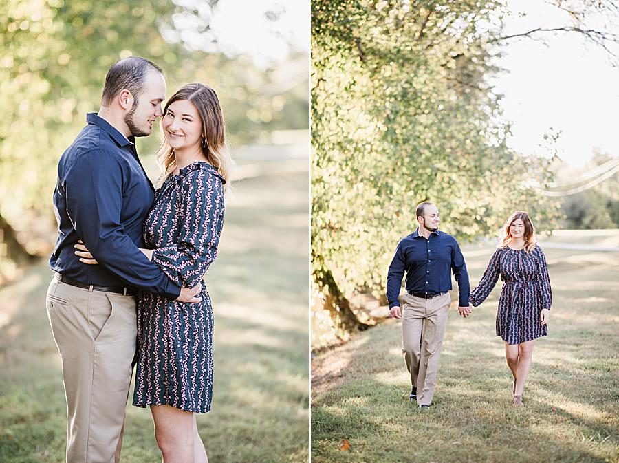 Holding hands at this Apple Barn Engagement by Knoxville Wedding Photographer, Amanda May Photos.
