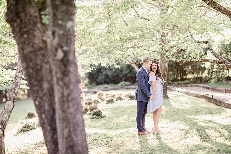 Engagement posing at this Baxter Gardens Portraits by Knoxville Wedding Photographer, Amanda May Photos.