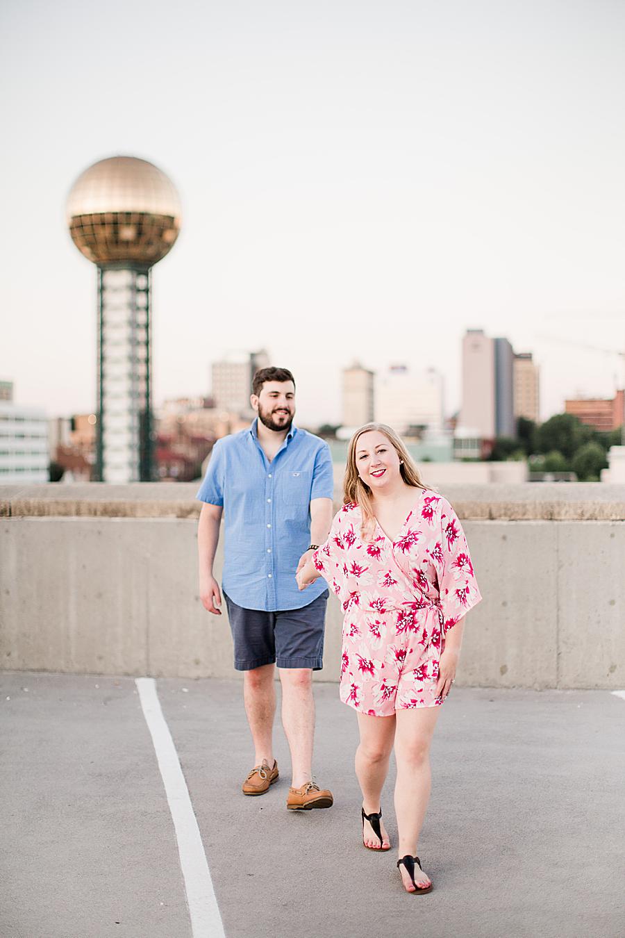 girl in cute engagement outfit