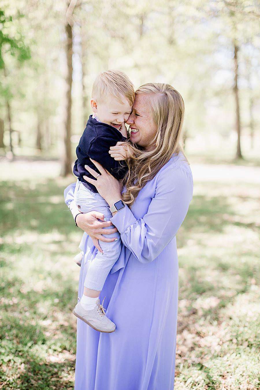 Purple maternity dress at this Easter 2019 by Knoxville Wedding Photographer, Amanda May Photos.